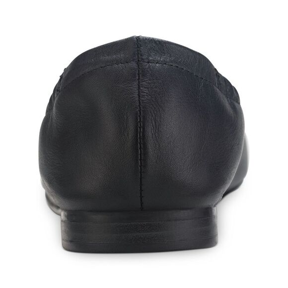 SUN STONE Womens Black Ruching At Back Heel Jilly Slip On Leather Flats 9 M - Picture 2 of 4